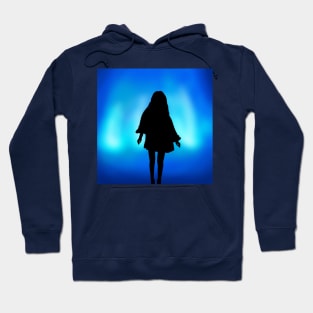 faouzia silhouette with blue northern lights Hoodie